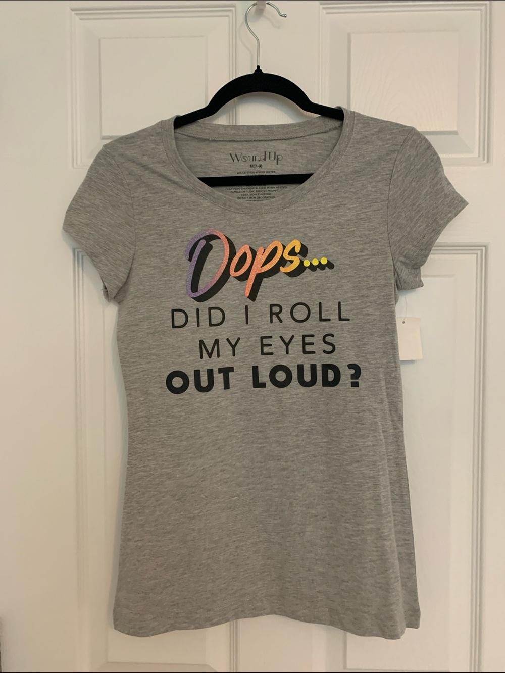 Juniors Gray Graphic Tee "Oops... Did I Roll My Eyes Out Loud?"